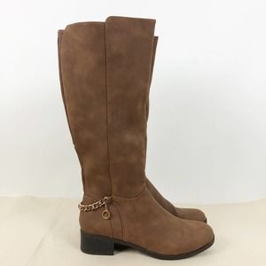 Nautica Womens Rebeka Riding Boots Size 10 Brown Knee High Faux Leather NWOT